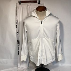 Karl Lagerfeld Women’s Track Suit White and Black size small